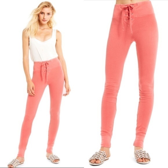 Wildfox Salmon Laced Skinny Lounge Joggers XL - Picture 1 of 8